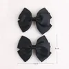 Hårtillbehör NCMAMA 2st Girl Grosgrain Bow Clip for Women Solid Double Ribbon Hairpin Child Barrettes Classic Headwear