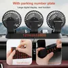 Electric Fans Automatic cooler low noise fan 3 head cooling fan USB /12V/24V electric fan with parking number plate 360 degree rotation YQ240104