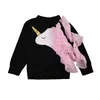 Bijpassende familiekleding Mama en mij Outfits Kinderen Baby Meisjes Eenhoorn Tops Sweatshirts Cartoon T-shirts met lange mouwen Moeder Dochter