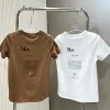 Francia 2024 Maxmara Gilded Little Camel T-shirt in cotone stampato con lettera per donna