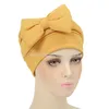 Kvinnor Big Bow Chemo Cap Muslim Hijab Turban Headscarf Turban Bonnet Beanie Hair Loss Hat Baggy Bandanas pannband Turbante Mujer