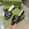 Modedesign Summer Metal Flats Women's Buckle Sandals Leather Sandals Design Beach Casual Slippers
