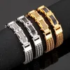 Luxury Gold Color Rostfritt stål Länkkedjor Mesh -armband för män Spulseiras Masculina Metal Manlig charm smycken Tillbehör 240104