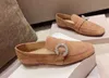 Mocassini bassi Slip on Scarpe da ginnastica piatte da passeggio Scarpe da esterno Abiti da festa per feste Décolleté Tacco basso in pelle scamosciata