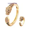 Designer smyckenbildäcks armband Hot Selling Leopard Micro Set Zirconia Armband för kvinnors mångsidiga ring mode klassiker med originallåda