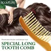 Wood Comb Wide Tooth Wet Hair Combs Anti-Static Styling Comb for Long Hair Head Acupuncture Point Massage Gift for Women 240104