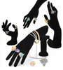 Hand Shaped Ring Stand Bracelet Holder Bangle Rack Jewelry Display Rings Shelf Black Velvet Female Mannequin Hand41706532996871