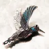 Grands pendentifs colibri colorés, bijoux fins d'automne, accessoire en argent Sterling 925, cadeau bohème pour femmes, 240103