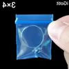 100 pezzi di spessore trasparente piccoli sacchetti di plastica Baggies Zip chiusura con zip richiudibile trasparente sacchetto di plastica per alimenti 3 * 4cm20 colore seta chiusura lampo B Itmp