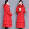 Women's Trench Coats Hat Thicken Hooded Down Coat Winter Women Light Thin White Duck Jacket Parkas Ladies Long Warm Big Size Puffer Outwears