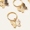 Boucles d'oreilles pendantes 6 pièces papillon étoile pendentif pince à cheveux pour femmes tresse anneaux en métal à la mode bricolage accessoires de style occidental filles coiffure