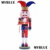 Juldekorationer MyBlue 37cm Vintage Trä clown Scpture Staty Nutcracker Figurin Doll Ornaments Home Room Decoration Access DHBRA