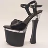 Dress Shoes LAIJIANJINXIA 18CM/7inches PU Upper Fashion Sexy Exotic High Heel Platform Party Women Sandals Pole Dance F021