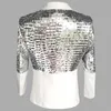 Męskie garnitury męskie jeden przycisk Patchwork Cearyk Glitter Mande Manderk Marka klub nocny DJ Prom Blazer Męski ślub Costium sceny