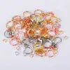 100pcs Metal Swivel Trigger Lobster Clasps Clip Snap Hook Key Chain Ring Craft Bag Parts Findings For Keychains Making 240104