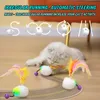 قفز الحشرات ألعاب القطط التفاعلية للريش الدعائية للقطعة التلقائية المشي التلقائي ألعاب Smart Smart Sensor Pet Cats Toy Robot 240103