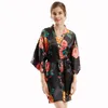 Women's Sleepwear Bride Robe Kimono Women Bathrobe Gown Rayon Nightgown Loungewear Wedding Summer Short Home Dress Intimate Lingerie