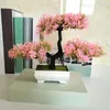 Decorative Flowers Mini Simulation Tree Potted Plants Realistic Pine Design Fake Home Office Tabletop Ornament Living Room Desk Decor