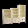 Dekorativa plattor American Solid Wood Bookcase Simple Floor-to-tak Barnhylla Small