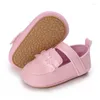 Lauflernschuhe für Babys, Mädchen, niedlich, leicht, weiche Gummisohle, Spitze, PU-Leder, geborenes Kleinkind, rutschfest, zum Laufen, Laufen