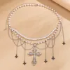 Bälten fransade korsfäste midje kedja för kvinnor konstgjorda pärlbälte dekoration fest klänning prydnadsvalentiner gåva