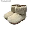 Botteg Venets Snap Snow Boots pelliccia di montone e pelliccia integrata calda suola triangolare rotonda cortaQQ