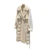 Cappotto in tweed di marca da donna, versione europea del piumino d'anatra bianca double face, giacca a vento lunga e fredda addensata15LOL 1C2EE