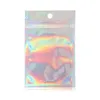 Holographic Color Multiple Size Bags 100 pieces Resealable Mylar Bags Clear Zip Lock Food Storage Packing Bags Bbahv