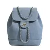 Marke Designer Denim Damen Rucksack Simple Chain Bucket Schultasche Reise 240103