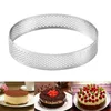 Pişirme kalıpları 6pcs 20 cm yuvarlak paslanmaz çelik kek deliği kalıpları köpük tart ring pizza tatlı diy dekor kalıp mutfak alet