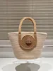 Classic Fashion Vegetable Basket New Grass Woven Bag Top Designer Bag Beach Vacation Handbag Large Capacity Leisure Shopping Bag