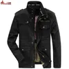 Outono inverno jaqueta masculina de algodão puro negócios casual carga jaquetas exército militar motocicleta bombardeiro casacos masculino jaqueta masculina 240103