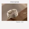 US Size Width1cm Silver Ring 925 Korean Rings For Women Silver 925 Sterling Jewelry Multilayer Line Plain Stylish Rings For Girl 240103