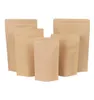 500pcs zamek błyskawiczny Brown Kraft Aluminizing Torebka Up Kraft Paper aluminiowy torba Rzębia zamek błyskawiczny Uszczelka Pieczęć pokarm DHL9910551