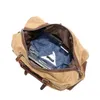 Gewachste Canvas-Reisetaschen, hochwertige Herren-Reisehandtasche, große Kapazität, Vintage-Stil, Crazy Horse-Leder, Reisetasche 240104