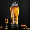 Nonlead Thick Glass Wine Bottle Enzyme Barrel Jar with Seal lid Traditional Chinese Medicine Liquor Ginseng 240103