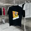 Xinxinbuy 2024 Men Designer Tee Tシャツレタープリント1854クルーネック半袖コットン女性ブラックグレーレッドS-2xl