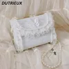 Cosmetic Bags Japanese Style Lolita All-Matching Elegant Crossbody Single Shoulder Backpack Square Butterfly Pearl Chain Bag For Women