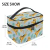 Multifunction Travel Makeup Bag Cute Tiger Palm Leave Cosmetic Bag Toiletries Organizer Waterproof Females Storage Make Up Cases 240103