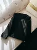 Femmes noir Tweed veste à manches longues printemps automne Style français rétro élégant bureau dame simple boutonnage manteau conception vêtements d'extérieur 240104