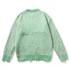 Men's Sweaters Ripped Men Knitted Distressed Jumpers Vintage Style Casual Pullover Sweater Tops