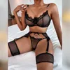 Conjuntos de vestuário exótico sexy sensual sutiã lingerie conjunto de roupa interior feminina push up fino bralette sutiã e calcinha conjunto 240105