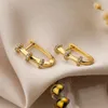Hoopörhängen Mafisar Trendig guldfärg Bambu Joint Design för Women Girl CZ Zircon Inlay Wedding Jewelry Femme Bijoux