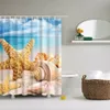 Seaside Scenic Strand Schelpen Douchegordijnen Badkamer Gordijn Frabic Waterdicht Polyester Bad voor 180x180 cm 240105