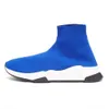 Designer Sock Sapatos Running Speed Men WomensSports Sneakers Lace Up Trainer Bege Glitter Azul Graffiti Triplo Preto Branco Clear Sole Botas Planas de Luxo