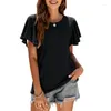 Koszulki damskie Europa Stany Zjednoczone Ubranie Summer Hollow T-shirt talia Lotos Sleeve Casual Shirt Custom Logo