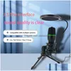 Microphones Desktop Wired Condenser Microphone High Quality Gaming Mic For Podcast Recording Studio Streaming Drop Delivery Electron Dhzje