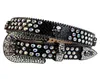 Western Cowboy Bling Crystal AB Crystal Belt Black Snakeskin Leather Rhinestone Belt Removable Buckle for Men6260688