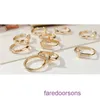 Top original Tifannissm Womens Ring loja online e jóias coreanas brincos de ouro 14K elegante redondo diamante quadrado liso tem caixa original