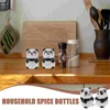 Dinnerware Sets 2pcs Pepper Shaker Ceramic Spice Cartoon Panda Shaped Seasoning Jar